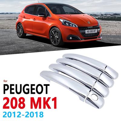 Chrome Handles Cover Trim for Peugeot 208 Accessories GTI MK1 2012~2018 Stickers Styling 2013 2014 2015 Active Car Accessories