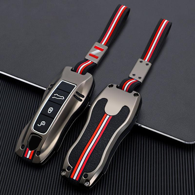 Zinc Alloy Car Key Case For Porsche Panamera Cayenne 911 971 992 Spyder Carrera Macan Boxster Cayman Accessories