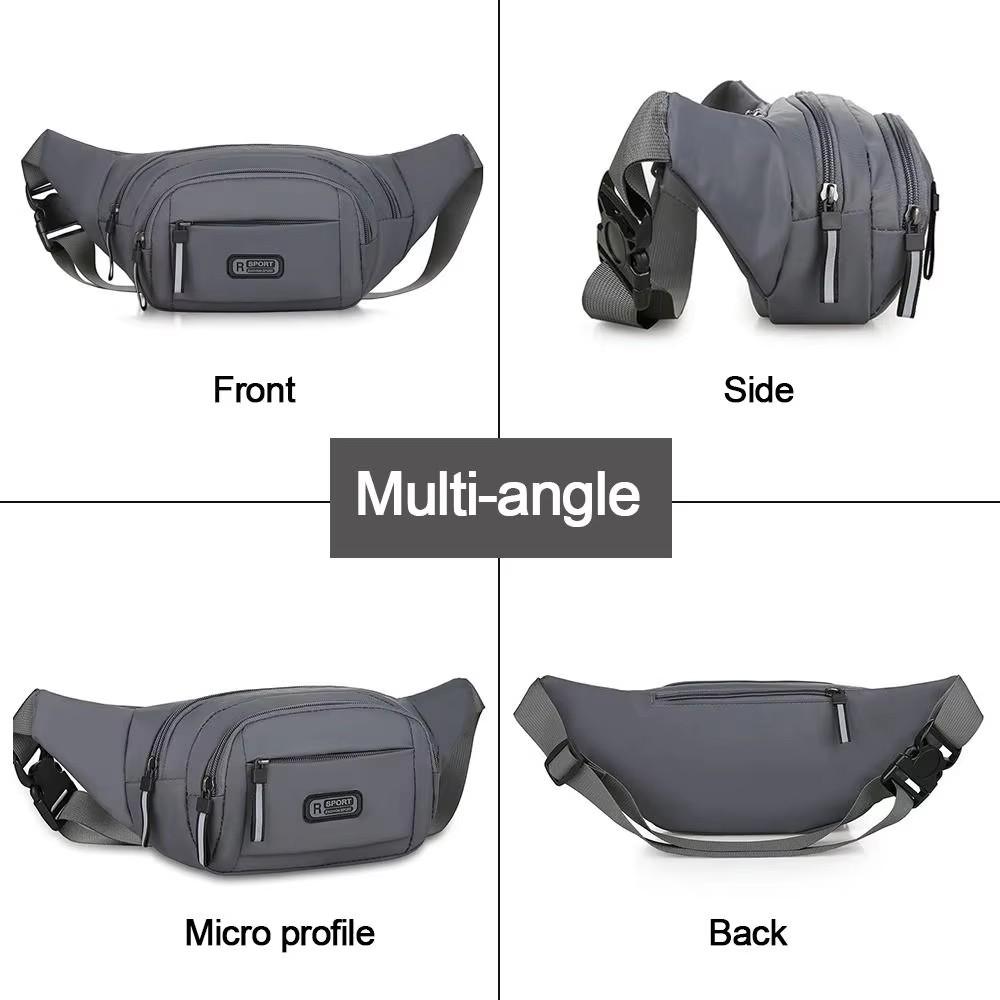 Men's Large Capacity Waterproof Waist Bag, Casual Nylon Anti-theft Chest Bag, Outdoor Travel Fanny Pack for Phone & Essentials