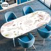Oval Elastic Edged Waterproof TableCover Floral Printed Tablecloth Party Decor Reusable Kitchen Dining Table Cloth Wedding Decor