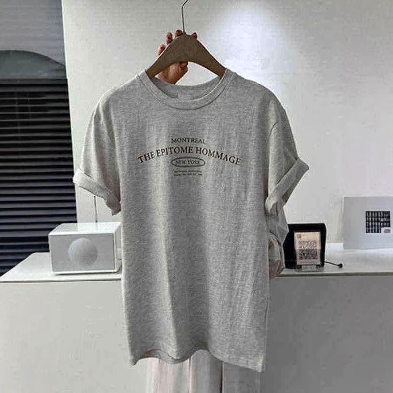 

Летняя женская хлопковая футболка свободного кроя большого размера в корейском стиле 2025 XXL (130-145 jin) хизер серый