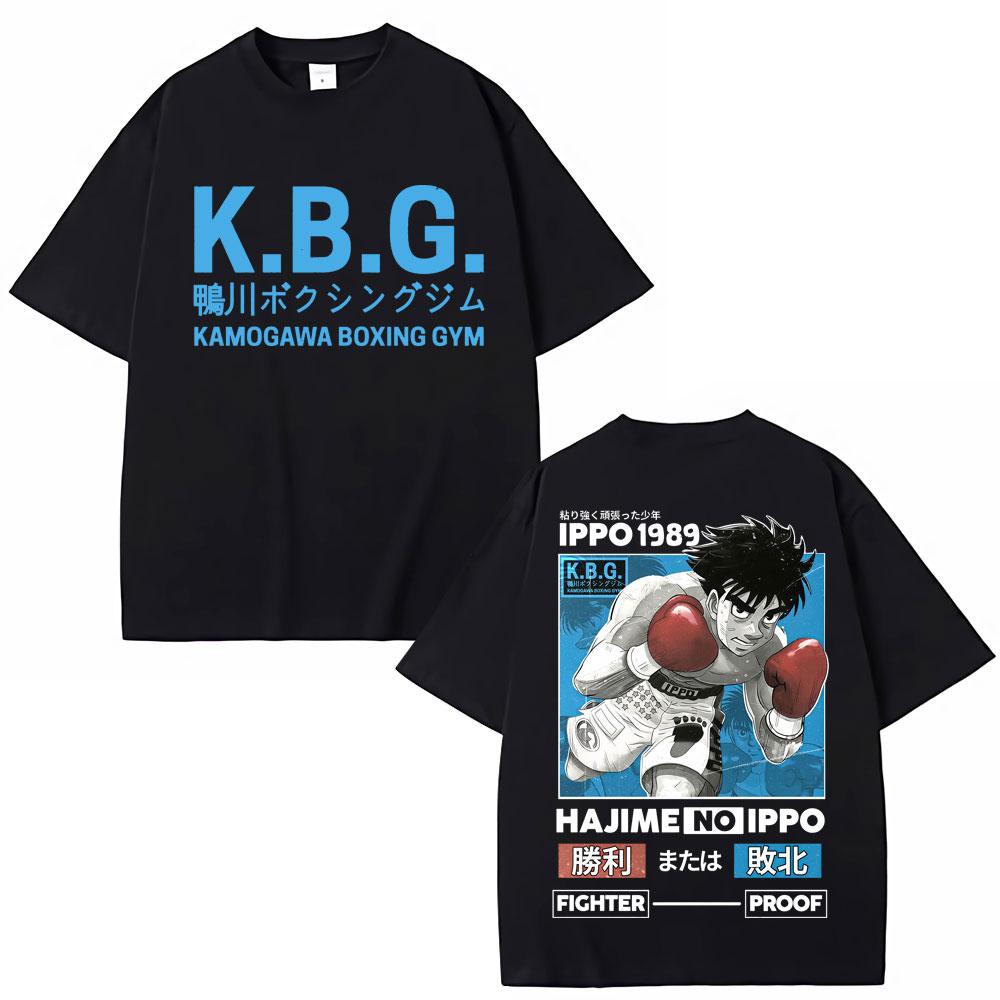 Anime Hajime No Ippo Graphic Tshirts Kamogawa Boxing Gym Harajuku Unisexga T Shirts Makunouchi Takamura KGB Loose Cotton T Shirt