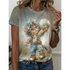 T-shirt Estiva Moda Stampata 3D Donna Traspirante Versatile Tendenza
