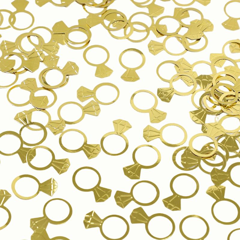 

100pcs Diamond Ring Confetti for Wedding, Bridal Showers, Valentine S Day, Engagement Decoration Bachelorette Hen Party Supplies 100Pcs золотой