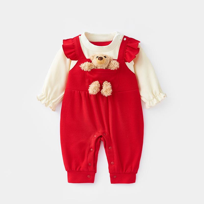 

Girls Spring Princess Romper - Newborn Festive Jumpsuit & First Birthday Dress (2025 Autumn) Tag 80