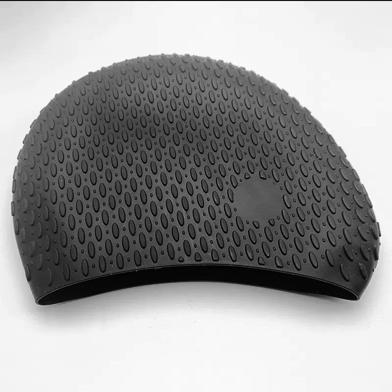 Bardzo duży wodoodporny silikonowy czepek pływacki z ochroną uszu - Jednolity kolor, Bez krawędzi, Wygodny krój