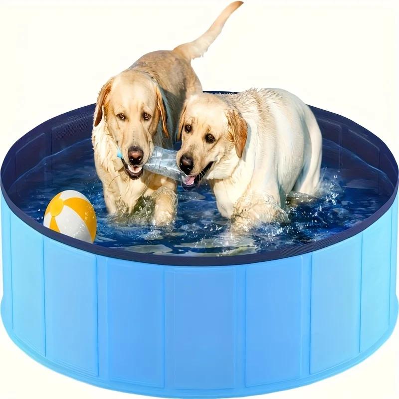 

Portable Pet Pool with Foldable Dog Swimming Basin, Cat and Dog Bath Basin, Sturdy Edges, Suitable for All Dog Breeds