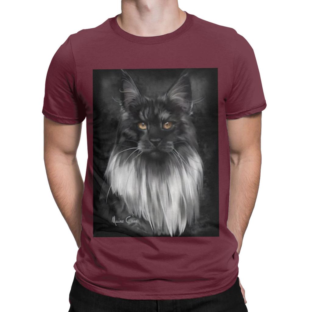 Maine Coon Object Black Smoke Graphic 100 Cotton TShirt Maine Coon Tops Tees For Unisex