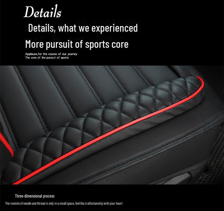 Full-Cover Leather Car Seat Cushion - Ice Silk, Universal Fit, Five Seats