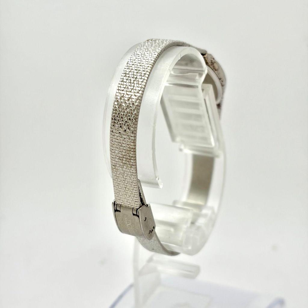 Used [New Battery] ORIENT Ladies Watch 1P Diamond Shell Silver UBLV-01