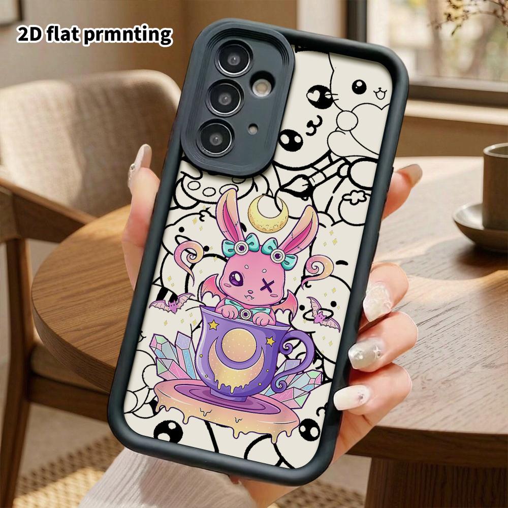 Phone case: 2D flat, suitable for Samsung Galaxy A34 A35 M05 M06 S20 S22 S21 FE Plus 5G, pink and purple rabbit, perfect Christmas and Halloween gift