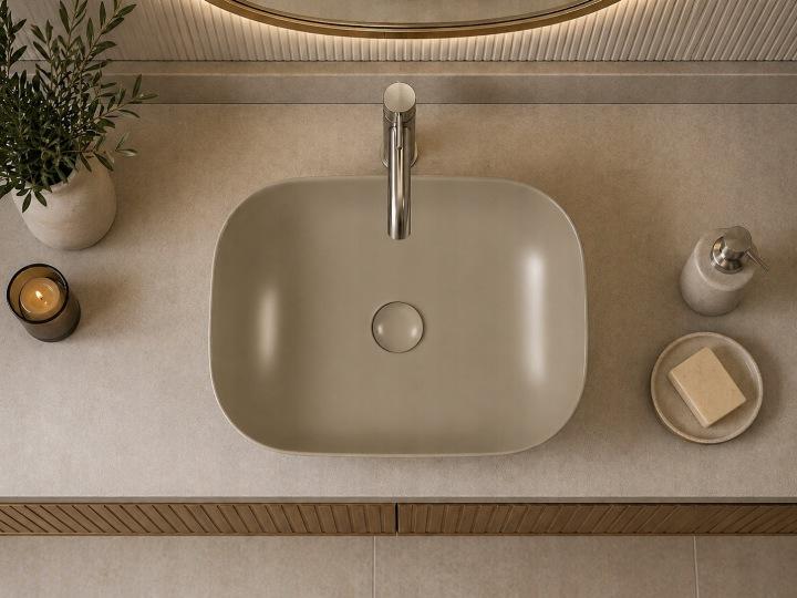 Lusso countertop washbasin 45.5X32.5 CM oval cappuccino matt