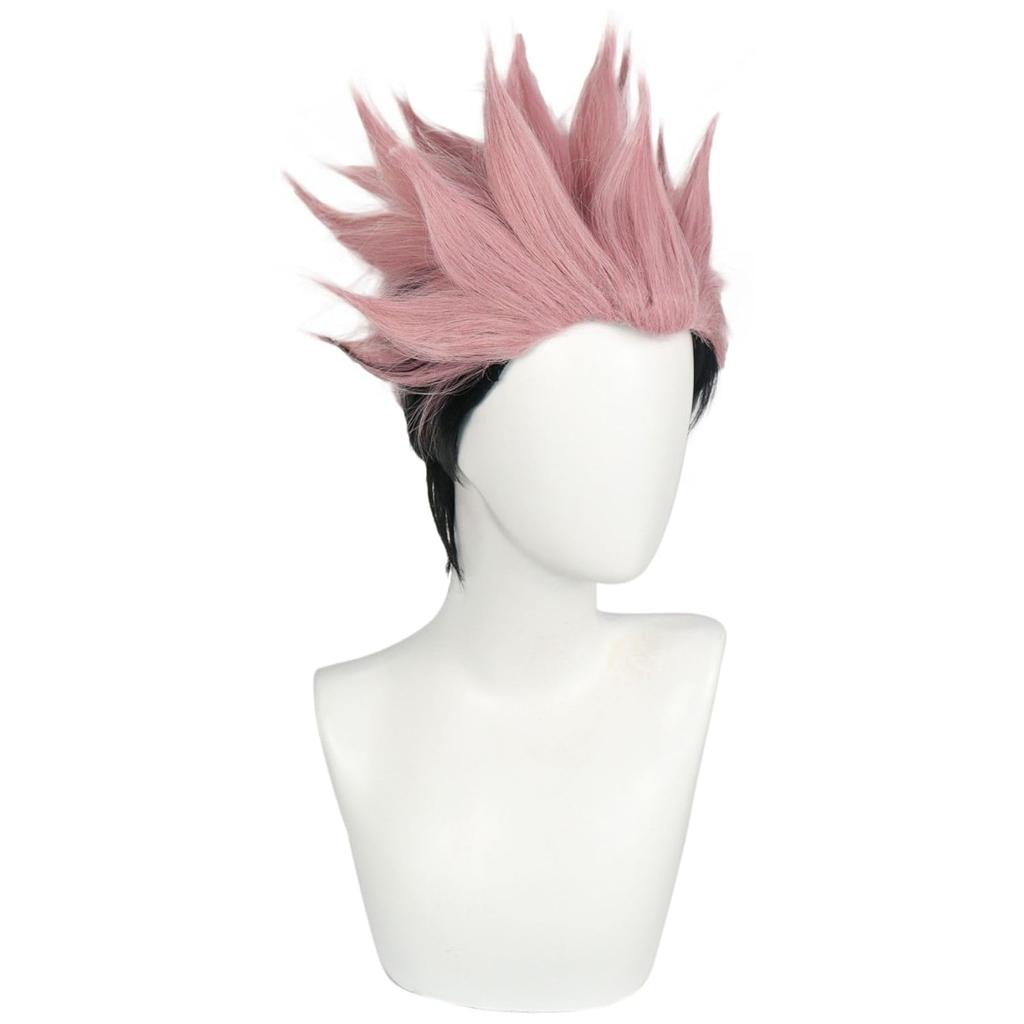 Anime Jujutsu Kaisen Cosplay Ryomen Sukuna Wig Jujutsu Kaisen Yuji Itadori Pink Black Short Heat Resistant Fiber Hair Wigs