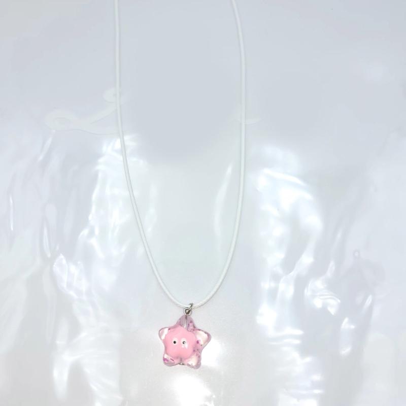 Fashion Star Pendant Necklace Lovely Resin Charm Sweater Chain for Women Teen Girls Korean Choker Clavicle Chain Jewelry