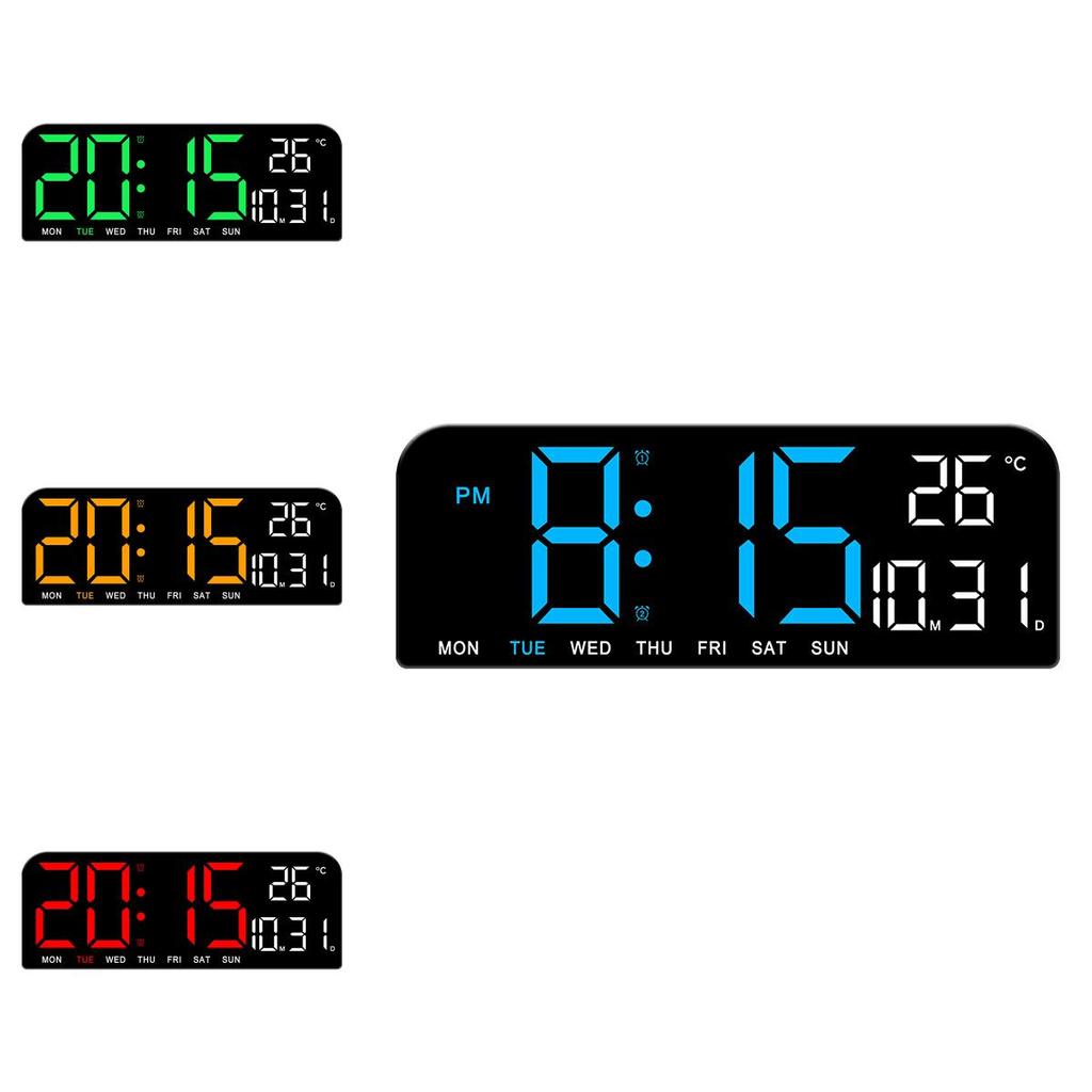 Modern Minimalist Led Desk Clock With Temperature Calendar And Alarm For Home Office Decor