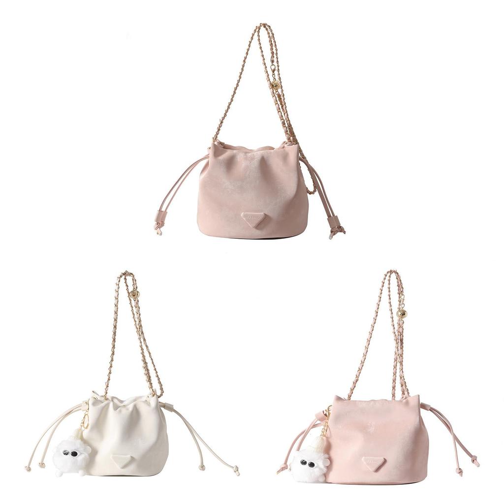 Minimalist Bucket Bag For Women With Chain Strap In Pu Leather For Daily Use