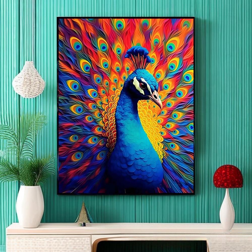 Peacock Diamond Painting Round Diamond Full Diamond Square Diamond Living Room Bedroom Decorative Painting