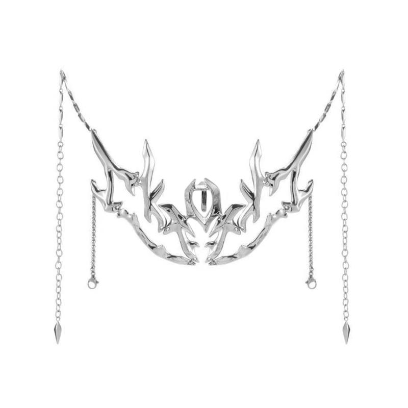 

Mechanical Half Mask Irregular Metal Face Accessory Cosplay Face Chain Halloween Unisex Fashion Jewelry for Party Wear 1