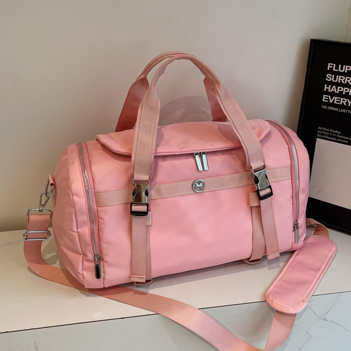 

New Travel Bag, Large Capacity, Shoulder Hand Luggage Bag, Travel Storage Bag, Business Trip Boarding Bag, Sports Fitness Bag рожевий