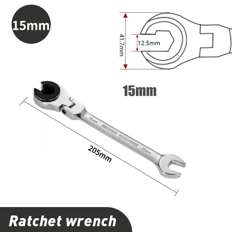 1Pc Ratcheting Wrench Set with Open Flex-head Metric Tubing Combination Wrench Tubing Ratchet Wrench 8-30mm Size Available