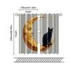 2 Pcs   Filtering Curtains (excluding Rods   Non-movable   Without Batteries) Black Cat On Moon for Use In Bedrooms and Living