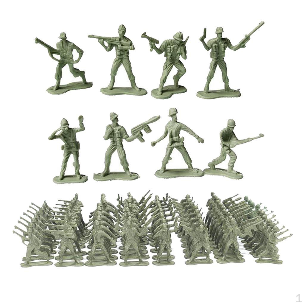 100 шт. Пластиковые 4,5 см Солдатики Мужчины Фигурки Действия Аксессуары Модель Игрушки Дети зелёный