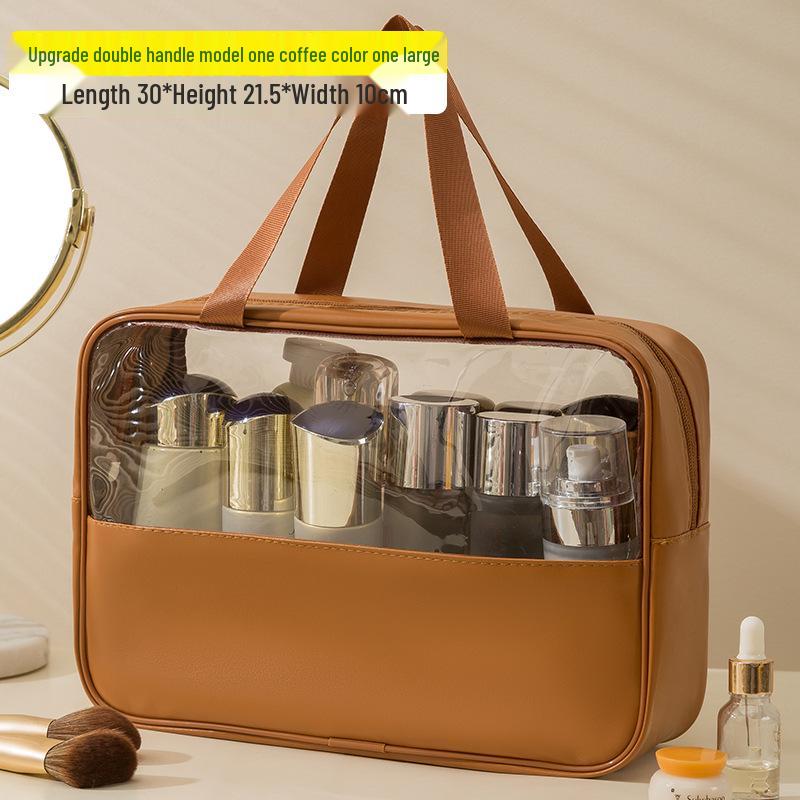 Translucent Waterproof Portable Makeup Bag - Large Capacity for Travel Cosmetics