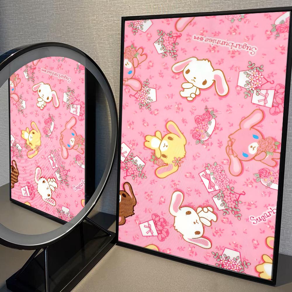 S_sugarbunnies Anime Kawaii Anime Poster Fancy Wall Sticker for Living Room Bar Art Wall Stickers Study Home Living Decoration