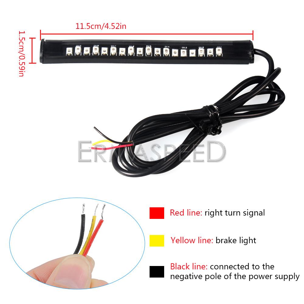 2 Buah Lampu Pelat Lisensi Lampu Rem Ekor Sepeda Motor Sinyal Belok Bilah LED Fleksibel Universal Untuk Sepeda Motor Moto Sepeda Motor