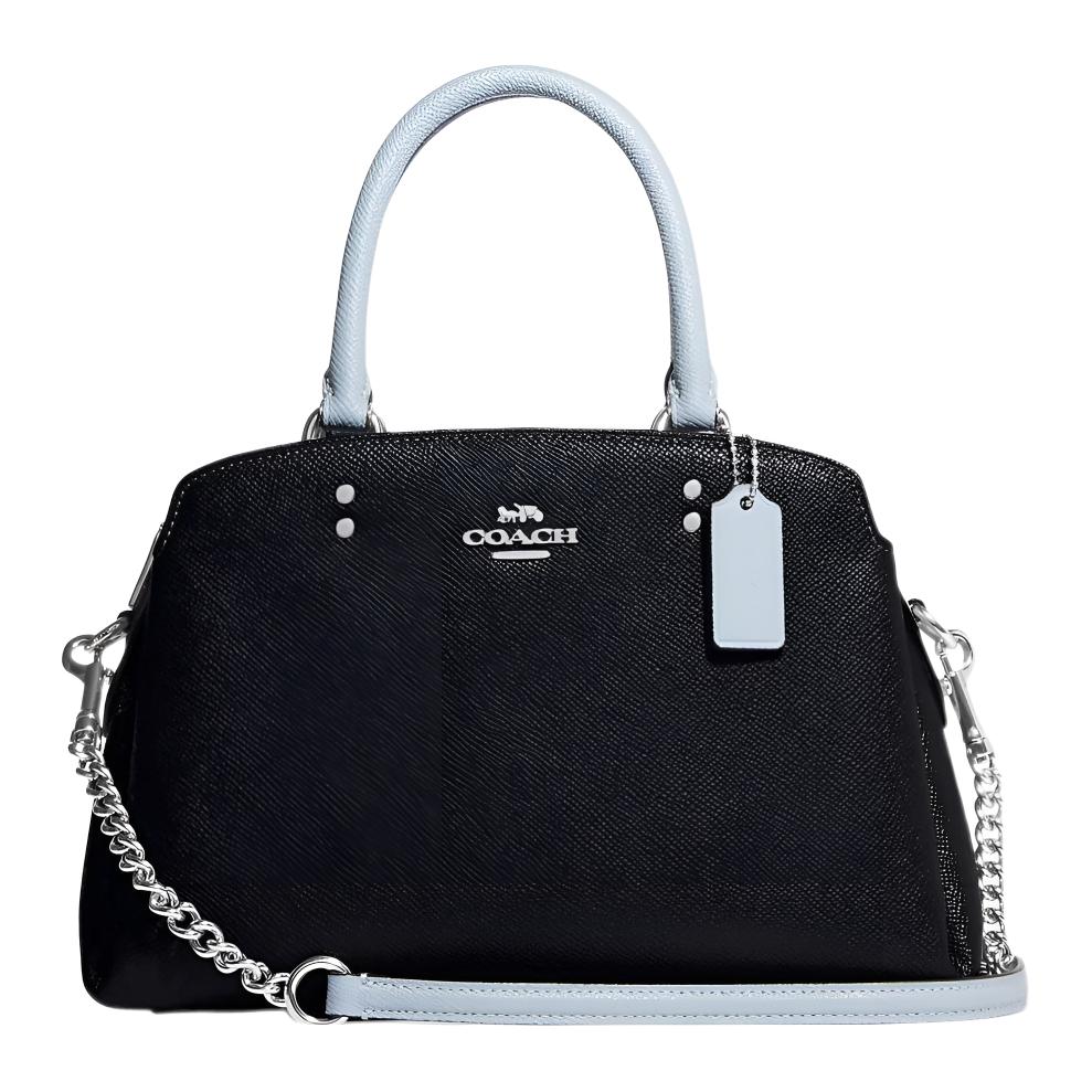 New COACH Lillie Cross Grain Leather Shoulder Bag, Crossbody Bag, Handbag Mini Women's Black CD935-SVF23