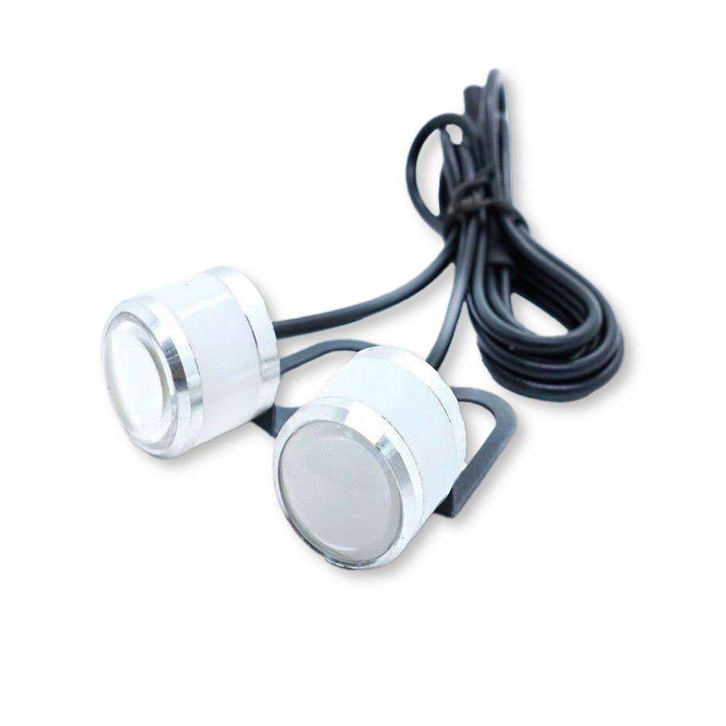 Lezalic LED Strobe Light Dual Flash Motorcycle Auto Compact Daylight Flashing Spot Modification Custom Universal (White)