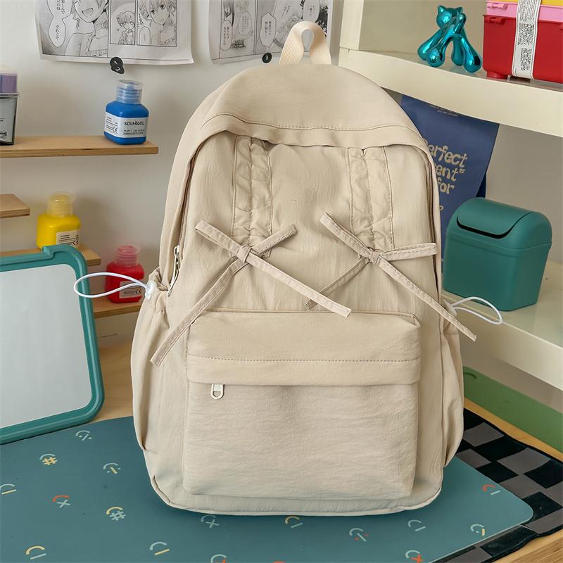 Large Capacity Student Schoolbag Women's Bow Backpack College Backpack