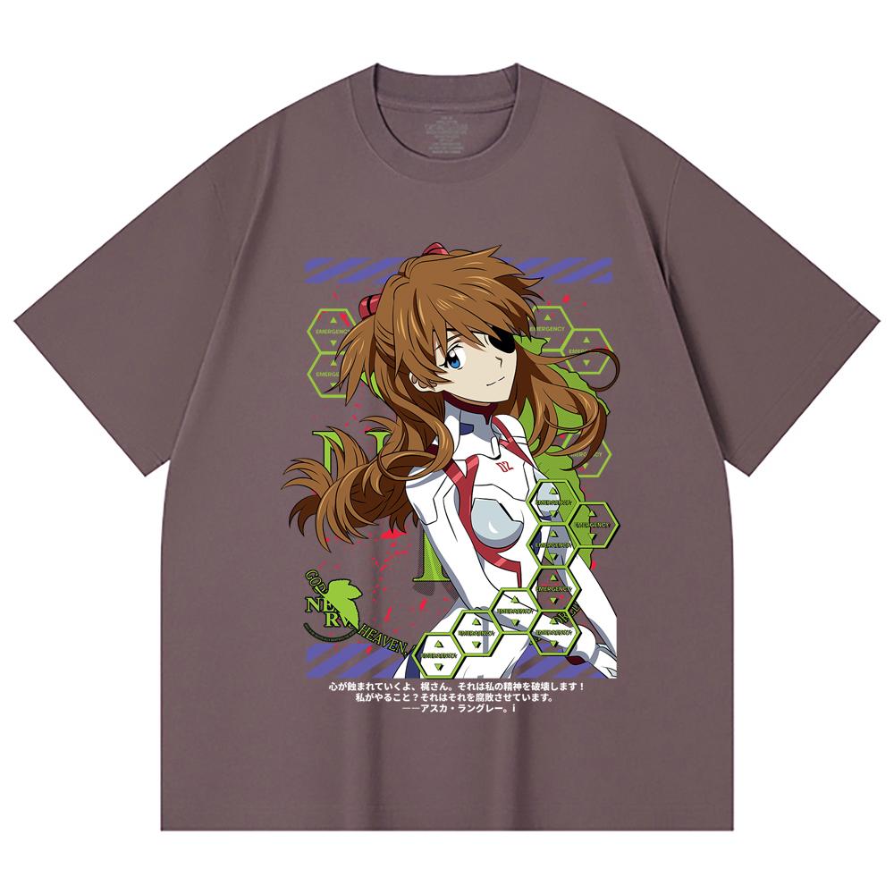 230 Gsm 100% Cotton Evangelion V4 Asuka Print Unisex Heavy Cotton T Shirt