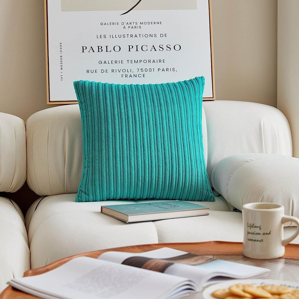 Cord Samt Dick Gestreiftes Kissen Kissenbezug Sofa Dekokissenbezug Bettkissenbezug