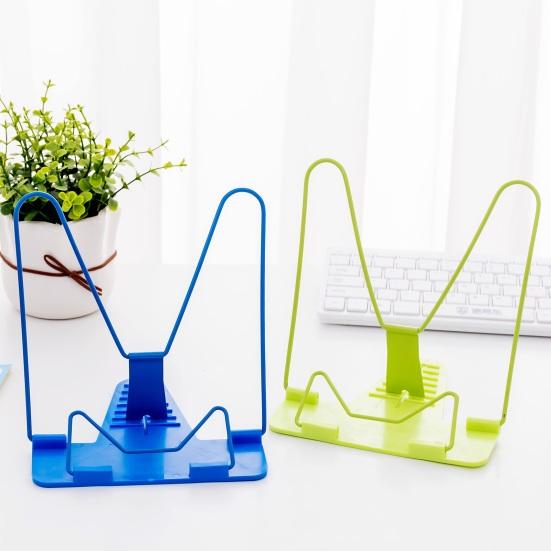 Multifunctional Reading Stand for Desk Adjustable Reading Rack with Page Holder Foldable Metal Base Non-Slip Tabs Neck Pain Relief Gift for Students