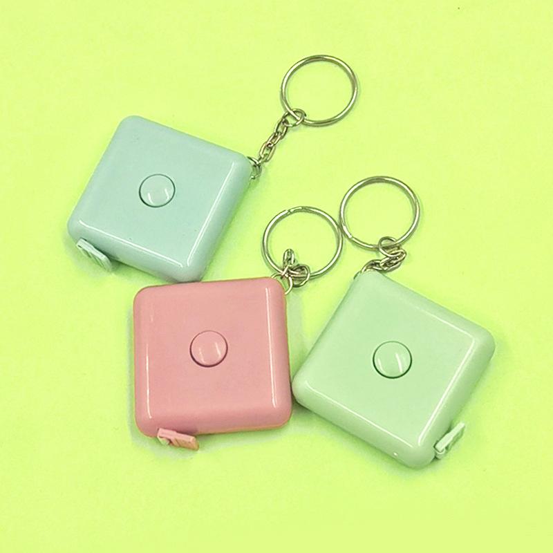 1.5m Square Keychain Automatic Telescopic Ruler Mini Small Tape Measure Clothing Tape Measure Body Circumference Ruler