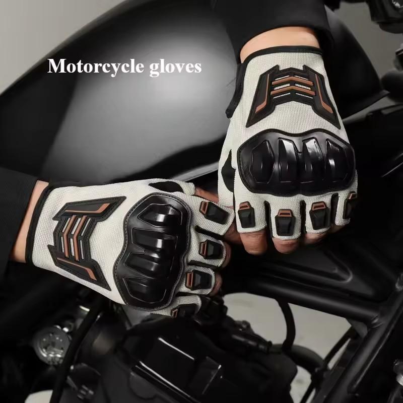 Breathable Motorcycle Gloves Half Finger Wear-Resistant Anti-Slip Racing For Outdoor Cycling Electric Bike Anti-Fall Protection