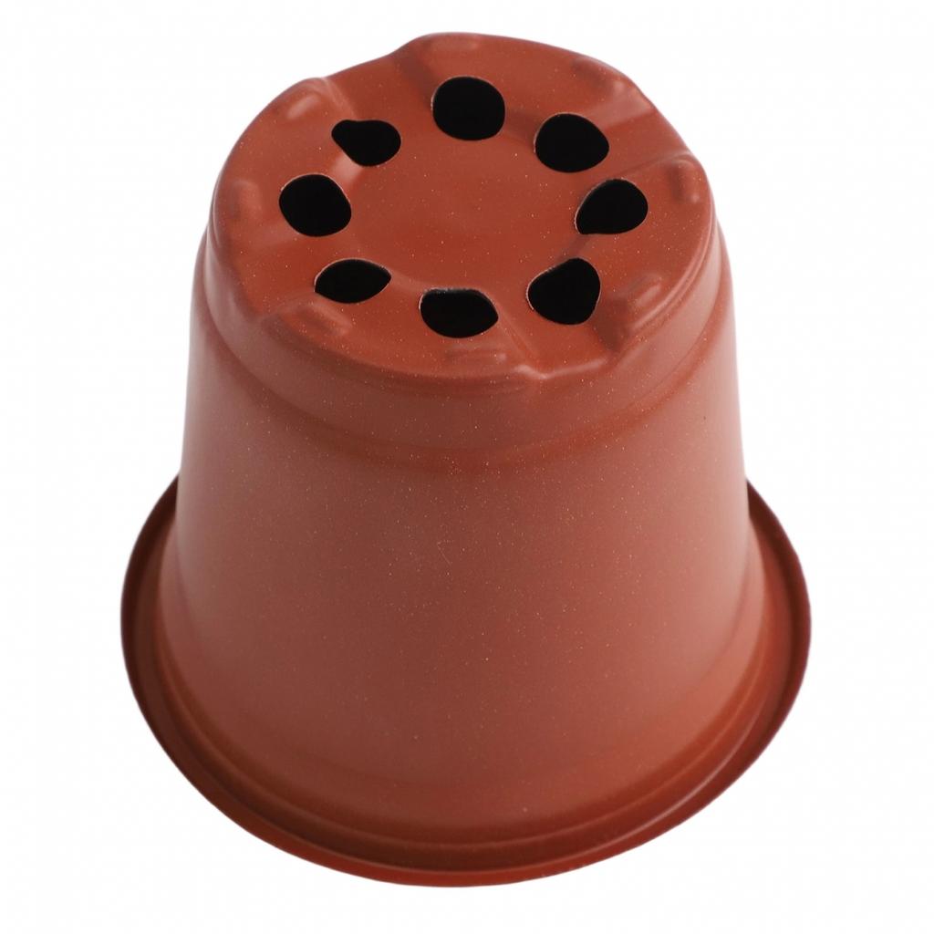 100 Στρογγυλές Πλαστικές Γλάστρες Μεταφύτευσης για Βότανα και Μοσχεύματα σε Κόκκινο και Μαύρο