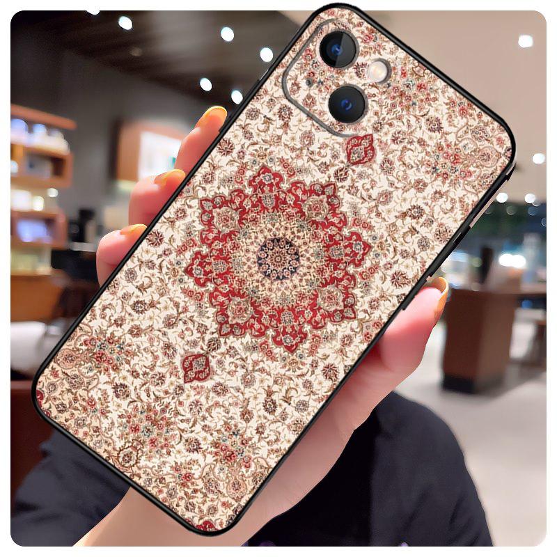 Persian Carpet Floral Pattern Back Case For iPhone 16 Pro Max 15 14 13 11 12 Pro Max mini XR 15 16 Plus 16e Phone Cover