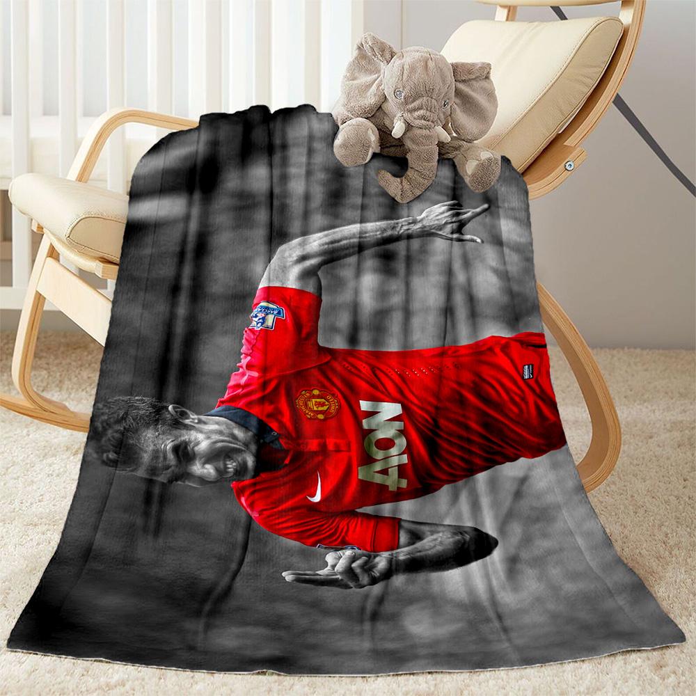 Football Player Celebration Blanket Durable Comfort Great for Office Chair Livingroom Office Four Seasons Universal Digital Print