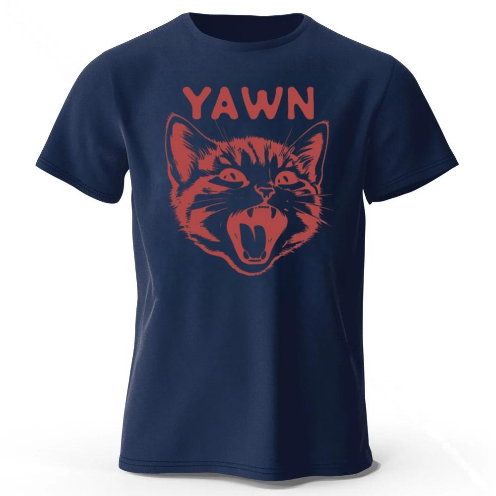 New Trendy Lazy Cat Cotton Short Sleeved Men Daily Sports Fitness Running Top Soft and Breathable Oversized Loose Casual Tshirt