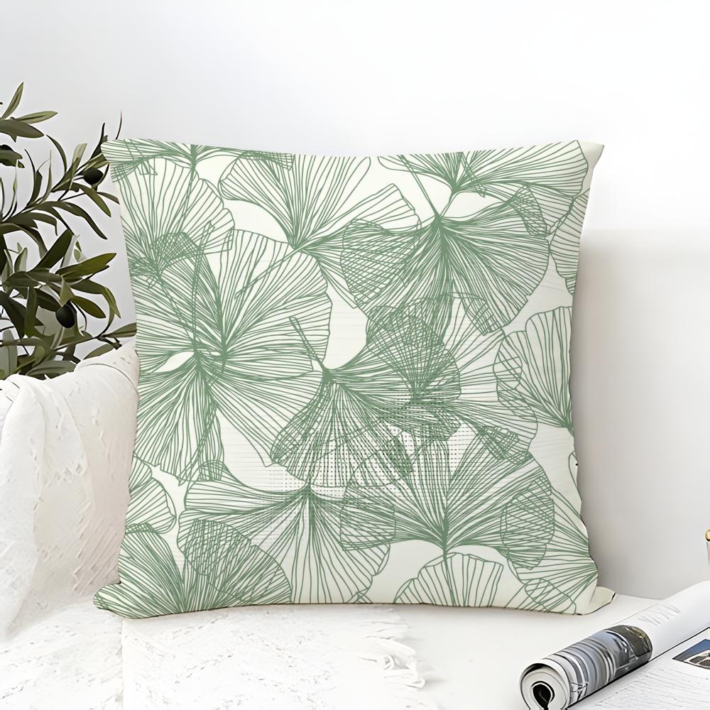 Minimal Artistic Leaf Texture Pillow Case Linen Pillow Case Sofa Home Decor Cushion Cover Cushion Cove