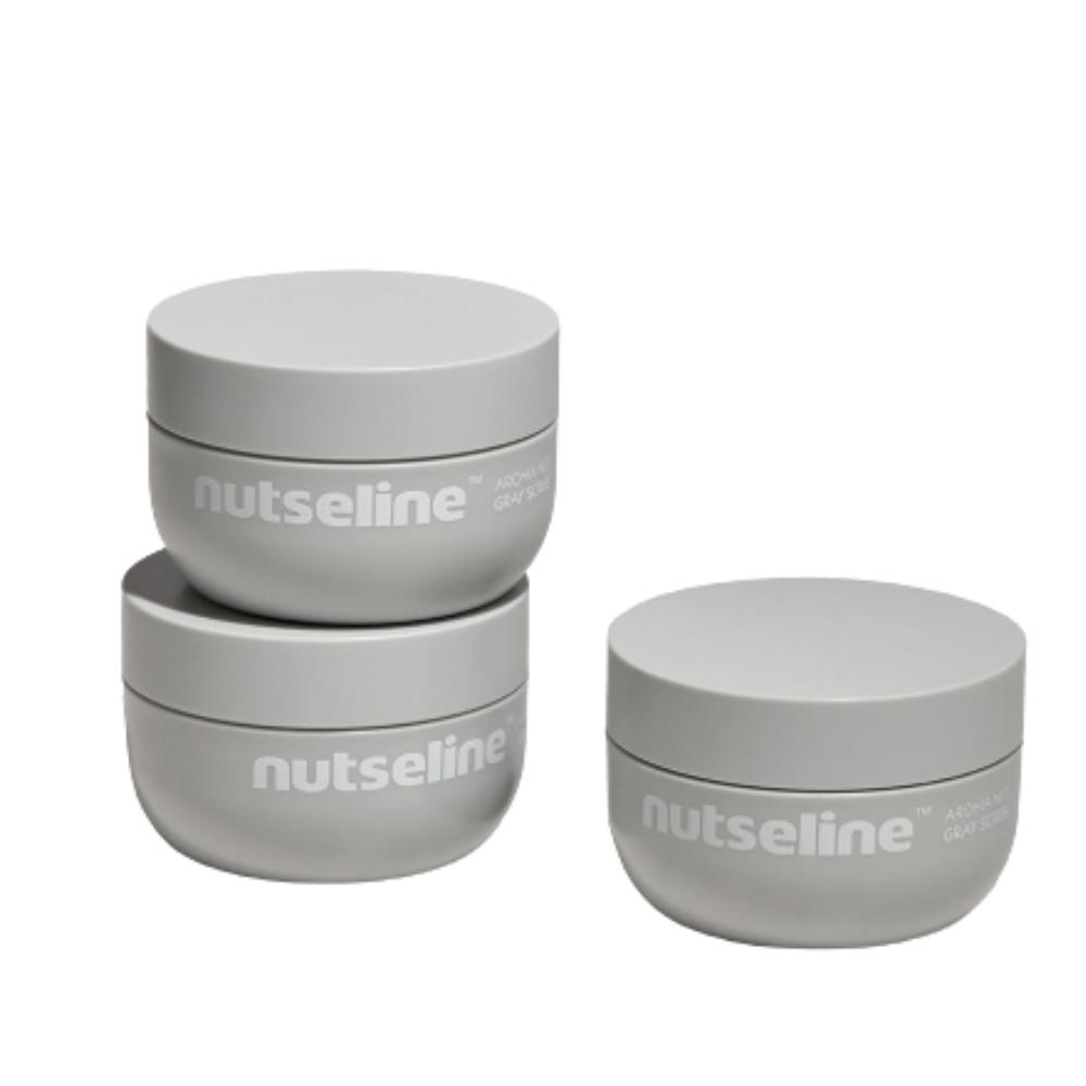 Nutserin Aroma Nut Gray Scrub 200g x 3pcs Bulk Set (Total 600g) Intensive Body Smoothing & Glow