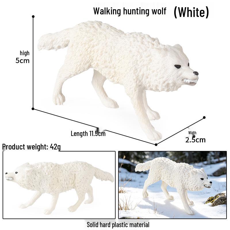 Cross-border Wild Animal Model: Prairie, Brown, Snow, Predator Wolves & Cub Educational Display Toy