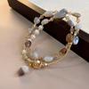 Freshwater Pearl Double Layer Hand Chain - Women's Luxury Retro-Inspired Beaded Handwear with Unique and Exquisite Design