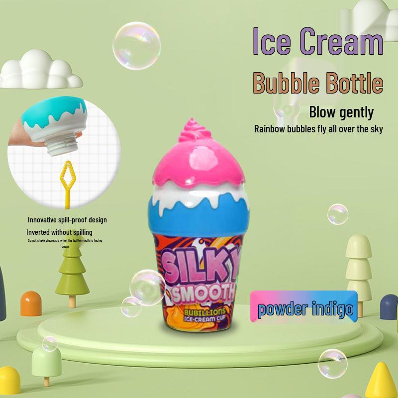 Cross-border Non-Spill Ice Cream Bubble Wand for Kids - Summer Outdoor Toy