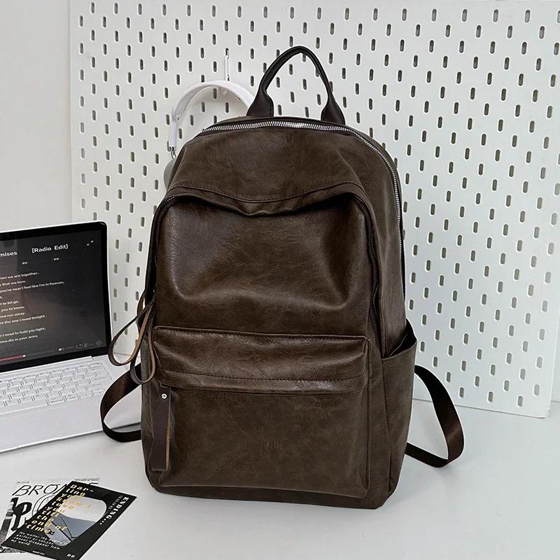 Hot In Fashion Bright Solid Plutonium Backpacks Large Capacity High Quality Simple Style Versatile Unisex