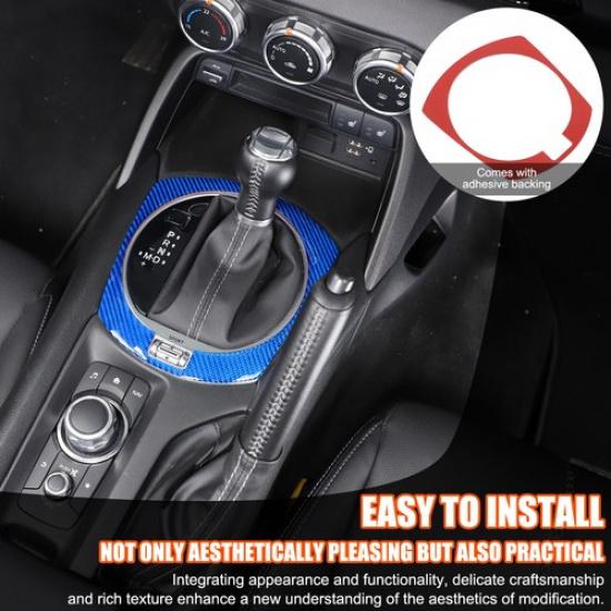 Blue Carbon Fiber Center Console Gear Shift Panel Sticker for Mazda MX-5 16-23