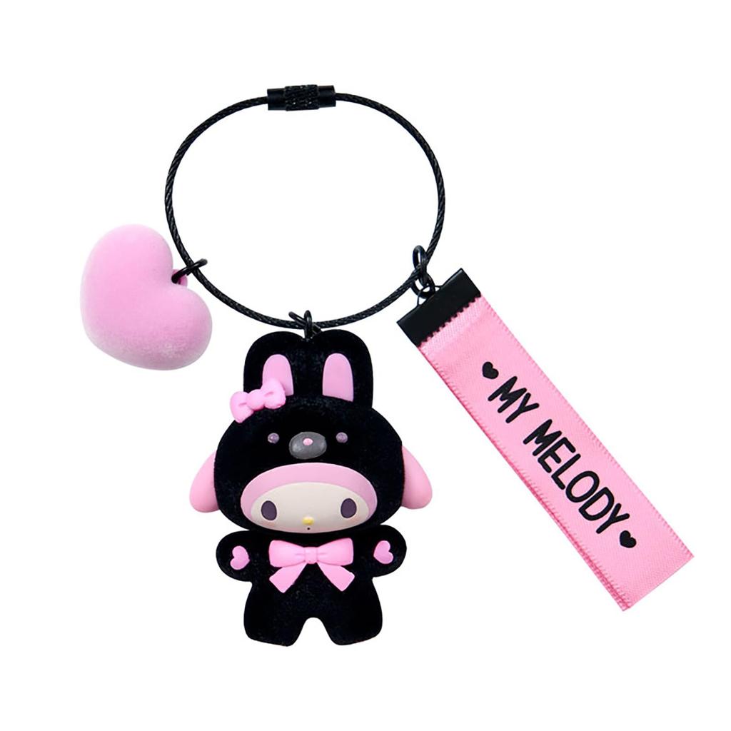 Sanrio Keychain My Melody Flocked Finish 387550 (Black Animals)