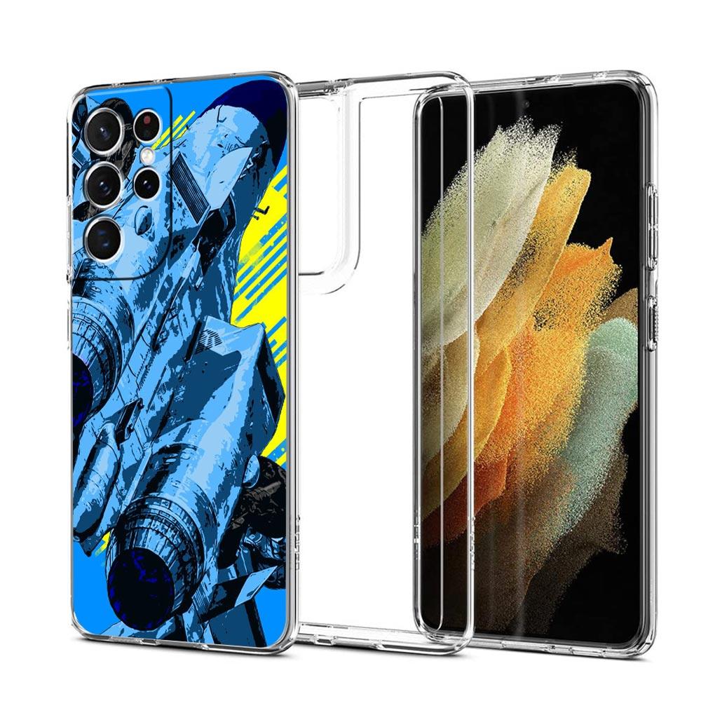 Custodia per Telefono Auto Sportiva JDM Tipo Aereo per Samsung Galaxy S22 S21 S20 FE Ultra 5G S10 S10E S9 S8 Plus Note 10 20 Cover Trasparente